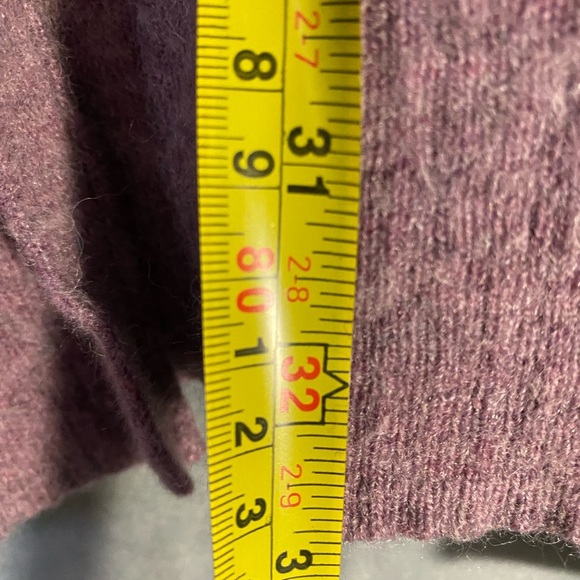 Merino Wool Blend Open Drape Cardigan Sweater OS Purple Lavender Big Pockets - Picture 7 of 7